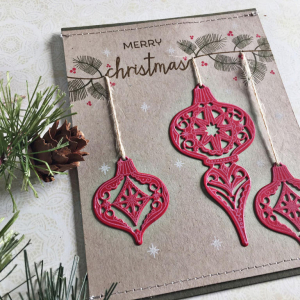 Merry Christmas Ornaments Card - detail