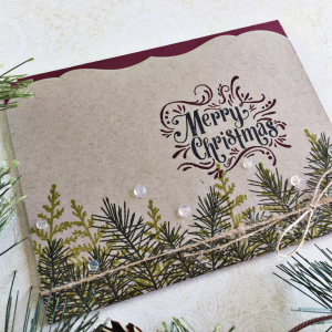 Merry Christmas Greens Card - detail