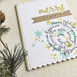 Merry Christmas Swirl Card - detail
