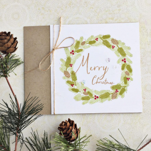 Merry Christmas Wreath Card