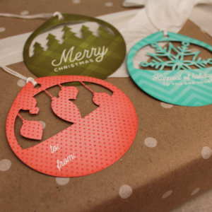 Patterned Christmas Cuts Tags Close Up 1