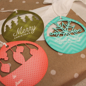 Patterned Christmas Cuts Tags Close Up 2