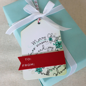 Script Swirls Christmas Tag
