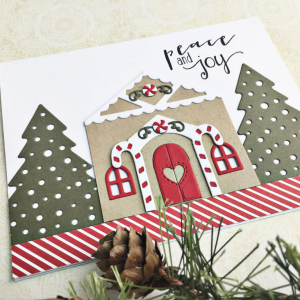 Peace & Joy Gingerbread Card - detail