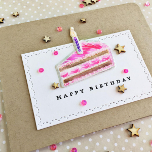 Birthday Cake Card - detail