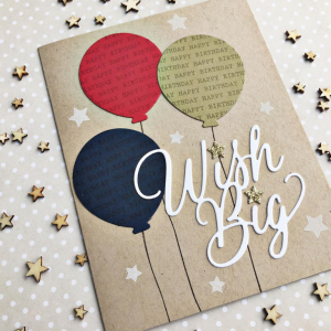 Wish Big Balloons Card - detail