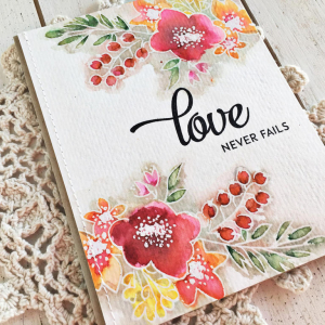 Love Never Fails Card - detail
