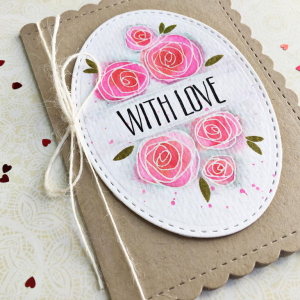 With Love Roses Card - detail