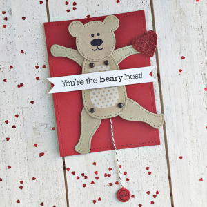 Beary Best Jumping Jack Valentine - detail