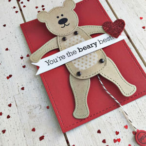 Beary Best Jumping Jack Valentine - detail