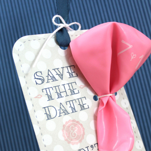 Save The Date Balloon Tag Close Up