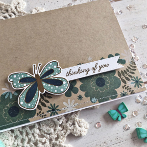 Thinking of You Butterfly Card - detail