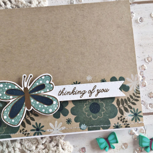 Thinking of You Butterfly Card - detail