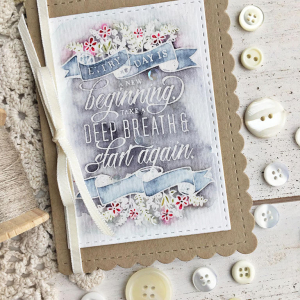 Watercolor Beginning Card - detail