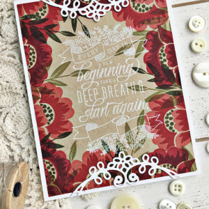 Flower Border Beginning Card - detail