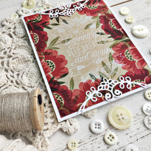 Flower Border Beginning Card - detail