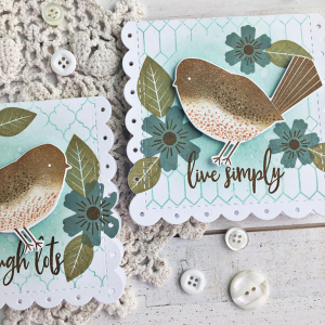 Laugh Lots & Live Simply Mini Bird Cards - detail