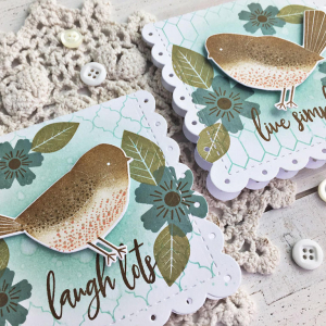 Laugh Lots & Live Simply Mini Bird Cards - detail