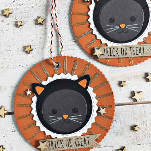 Trick or Treat Black Cat tags - detail