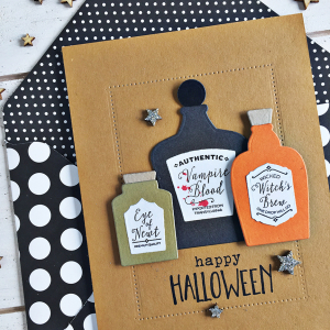 Happy Halloween Potions card - detail