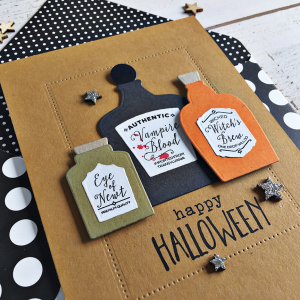 Happy Halloween Potions card - detail