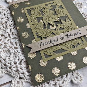 Thankful & Blessed card - detail