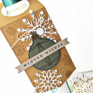 Winter Wishes Wine Bottle Tag - detail