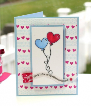 Love Lifts colored Balloon card