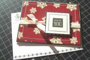 card made from recycled wrapping paper