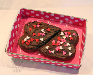 Two Hearts One Love Brownies close-up