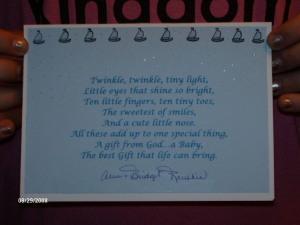 Inside of Baby card