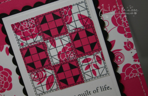 Raspberry quilt - close