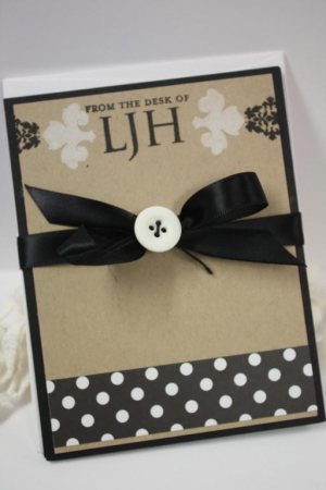 Black and White Stationery-tied with ribbon