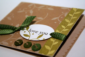 Love You Vine Border Card - Detail
