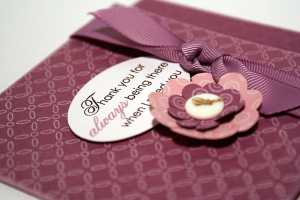 Plum Thank You Flower Card - Detail