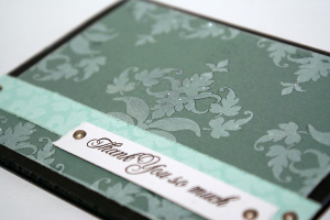 Distressed Damask Thank You Card - Detail