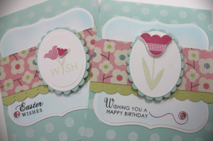 Close up-paper pieced tulips