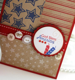 Let Freedom Ring God bless America card detail
