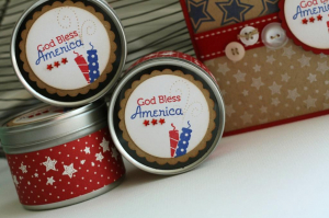 Let Freedom Ring God bless America tins