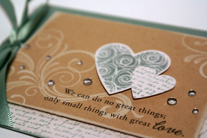Shimmery Hearts Card - detail