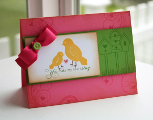 bird watching singing heart