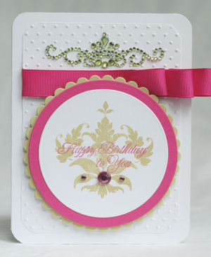 Damask Birthday Card