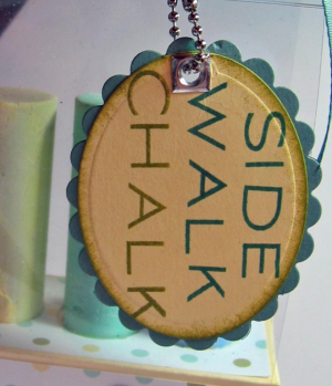 Pond Life Side Walk Chalk Holder -  view of tag