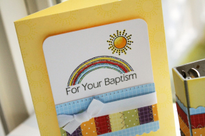 Heavenly Medley Rainbow Baptism card detail