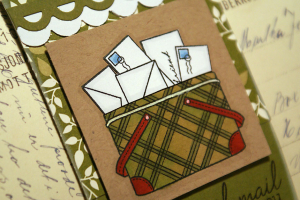 Vintage Mail Basket Tag - detail