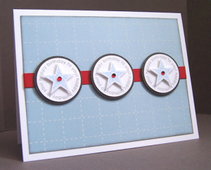 Birthday stars with Rhinestones - Front