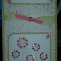This is for my Mother for Mother's day.  I had the same paper as Melissa so decided to use it and make my own card out of Women of Life. PTI paper and ribbon-Moss SU Rose ribbon, Bazzill...