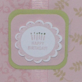 Wedding Day stamps and Sweet Blush colors create a soft and subtle background for this birthday card.