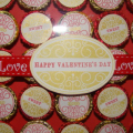 Reese's Lover Delight... I made this using one of the boxes that come containing stamp sets. It was a Valentine's Day Present for my youngest son who LOVES Peanut Butter Cups. I made a liner tray...