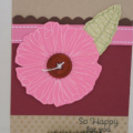 Dark Chocolate and Hibiscus Burst. Stamps are Friends Til the End and Polka Dot Basics 2.
